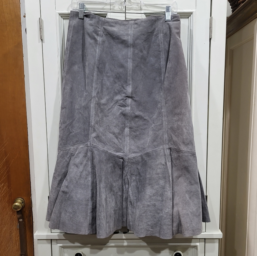 Jessica London Brushed Leather Skirt